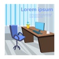 Modern Office Interior Workplace Empty Chair Desk Royalty Free Stock Photo