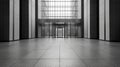 Modern Office Building Entrance Lobby - Empty Interior with Glass Facade Royalty Free Stock Photo
