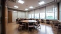 Modern office meeting room interior, generative ai Royalty Free Stock Photo