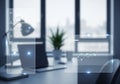 Modern office setting with a focus Royalty Free Stock Photo