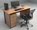 Modern Office Setup With Computer Desk And Chair Workplace Mockup Royalty Free Stock Photo
