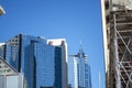 Modern office sky scrapers and buildings downtown with construction Royalty Free Stock Photo