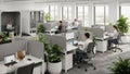 Modern office space with collaborative workstations Royalty Free Stock Photo