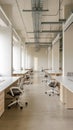 Empty Office Space With Desks and Chairs Ready for Employees Royalty Free Stock Photo