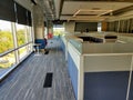 Modern and empty office space with furnished cubicles ready to be occupied. Royalty Free Stock Photo