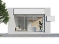 Modern office storefront isolated on white background Royalty Free Stock Photo