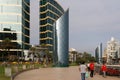 Modern office tower and glass  column in Miraflores Royalty Free Stock Photo