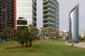 Modern office tower and glass  column in Miraflores Royalty Free Stock Photo