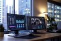 Modern Office Workspace with Dual Monitors