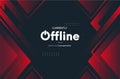 modern offline twitch banner background with abstract red shapes