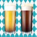 Modern Oktoberfest Concept. Beer glasses.