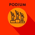 Modern Olympic Medal Poidum Linear Vector Icon Style