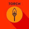 Modern Olympic Torch Linear Vector Icon Style