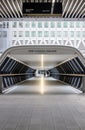 Modern one canada square bridge in Canary Wharf Royalty Free Stock Photo