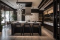 modern, open kitchen with sleek and minimalist design for a high-end restaurant Royalty Free Stock Photo