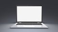 Modern open laptop on gray background. 3d Royalty Free Stock Photo
