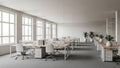 Modern Open Plan Office Interior with Rows of Desks and Natural Light stock 124005 Royalty Free Stock Photo