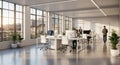 Modern open plan office space with natural light and contemporary workspace design Royalty Free Stock Photo