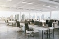 Modern open space office with city view Royalty Free Stock Photo