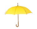 Modern opened yellow umbrella isolated