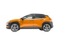 Modern orange car crossover 3d render on white background no shadow Royalty Free Stock Photo