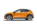 Modern orange car crossover 3d render on white background with s Royalty Free Stock Photo