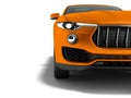 Modern orange car crossover viewer half auto 3d render on white Royalty Free Stock Photo