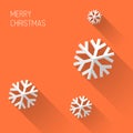 Modern orange christmas card with flat design Royalty Free Stock Photo