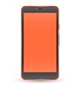 Modern orange color touchscreen cellphone