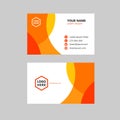 Modern orange geometric business card design