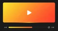 Modern orange gradient video player interface with play button Royalty Free Stock Photo