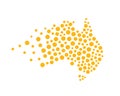 Modern Orange Polka Dot Australia Map Royalty Free Stock Photo