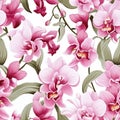 Modern orchid pattern for flyers Royalty Free Stock Photo