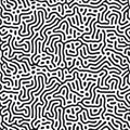 Modern organic background with rounded lines. Structure of natural cells, maze, coral. Black and white vector seamless Royalty Free Stock Photo