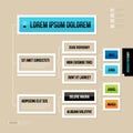 Modern organization chart template in flat style on brown background