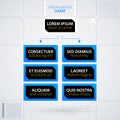 Modern organization chart template with rectangle elements Royalty Free Stock Photo