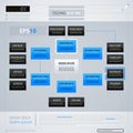 Modern organization chart template with rectangle elements Royalty Free Stock Photo