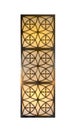 Modern Oriental Decorative Lighting Lamp Isolated On White Background. Geometric Wall Light With Gold Ornamental Pattern. Arabian