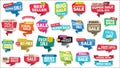 Modern origami sale stickers and tags collection Royalty Free Stock Photo