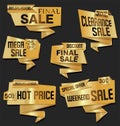 Modern origami sale stickers and tags colorful collection Royalty Free Stock Photo