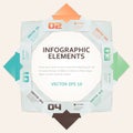 Modern Origami Style Number Options Infographic Illustration