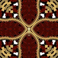 Modern ornamental zippers seamless pattern. Beautiful vector background. Tribal ethnic repeat Deco backdrop. Decorative greek Royalty Free Stock Photo