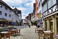 Modern outdoor cafe in Nagold, Baden-Wuerttemberg, Germany