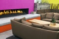 Modern Outdoor Patio Fireplace Royalty Free Stock Photo
