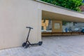 Modern outdoor public toilet combined with bus stop, Regensburg, Germany