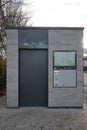 Modern outdoor toilet near the recreation area. Kaulsdorf, Berlin, Germany