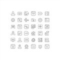 AI, Coding, UI UX, User and System Workflow Outline Icons Set Royalty Free Stock Photo