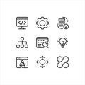 Software Development, DevOps, and Analytics Outline Icons Set Royalty Free Stock Photo