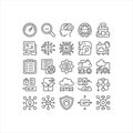 Artificial Intelligence, Cloud Computing and Business Technology Outline Icons Royalty Free Stock Photo