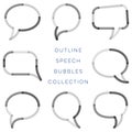 Modern outline speech bubbles collection Royalty Free Stock Photo